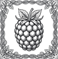 Obraz premium vector illustration of a floral background blackberry