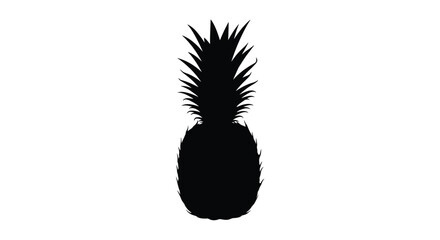 A striking silhouette of a pineapple against a clean white background © Gahima