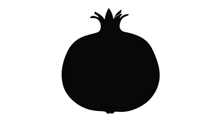A striking black silhouette of a ripe pomegranate fruit © Gahima
