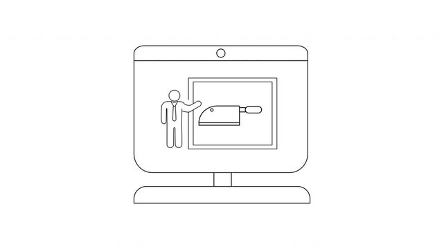 Online Cooking Class Illustration - Learn Culinary Skills from Home.