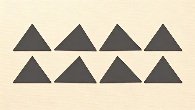 spotlessness. Minimalist wedge-shaped patterns in neat horizontal rows on a textured beige background. event programs, museum guides, designed for cultural heritage projects and event programs.