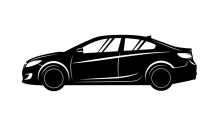 Fototapeta premium Sleek black car silhouette with modern design elements