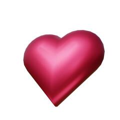 Fototapeta premium 3D pink heart shape isolated on black background, Glossy magenta metallic heart icon for Valentine's Day, Luxury 3D romantic heart symbol with shiny reflections