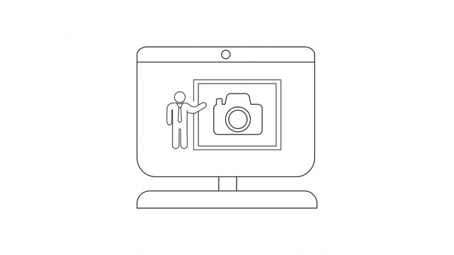 Online Photography Course Presentation on Computer Screen Outline.