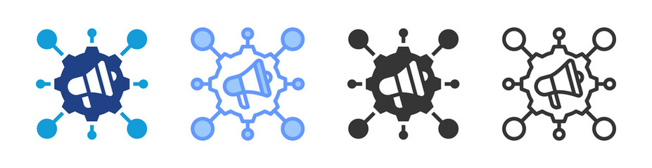 Cross Channel Marketing icon set multiple style collection