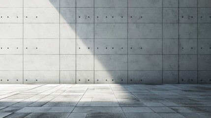 Obraz premium Modern Minimalist Concrete Wall with Shadows and Strong Lines