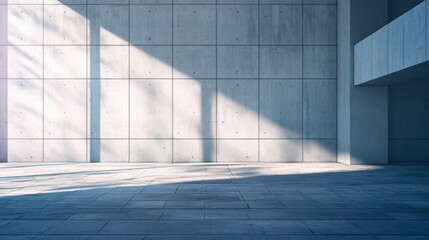 Fototapeta premium Modern Minimalist Concrete Space with Natural Light Shadows