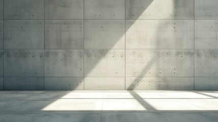 Obraz premium Modern Concrete Interior with Natural Light and Shadow Play