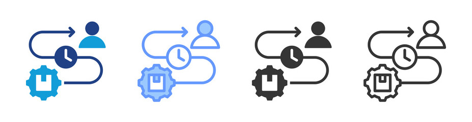 Obraz premium Lead Time Management icon set multiple style collection