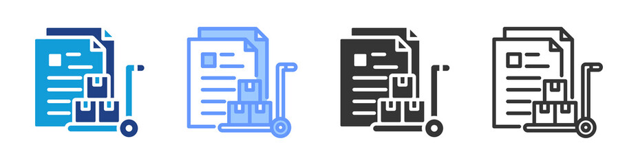 Fototapeta premium Procurement Documentation icon set multiple style collection