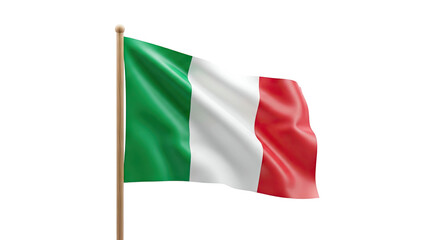 Obraz premium Waving Italian Flag on Wooden Pole
