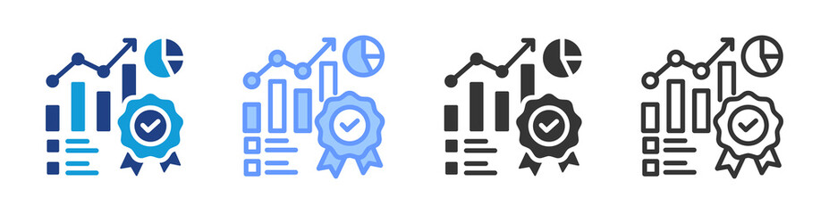 Obraz premium Quality Metrics icon set multiple style collection
