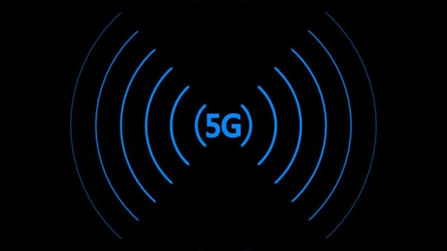 5 G Network Signal Animation Wireless Technology Communication Concept Futuristic Digital. 5 g network
