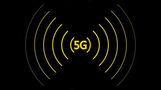 5 G Network Signal Animation Wireless Technology Communication Concept Futuristic Digital. 5 g network
