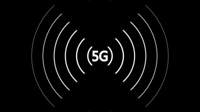 5 G Network Signal Animation Wireless Technology Communication Concept Futuristic Digital. 5 g network
