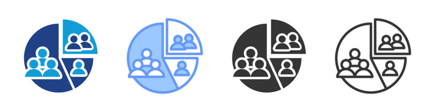 Customer Segmentation icon set multiple style collection