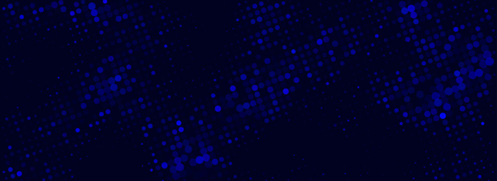 High speed dot moving technology concept. stripes halftone with blue light. speed movement pattern and motion blur over dark blue background. Vector Illustration.