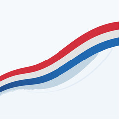 Dynamic wavy red, white, and blue stripes flowing across a transparent background from a close-up viewpoint