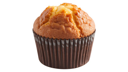 Delicious homemade muffin in brown paper liner, perfect for snack or dessert