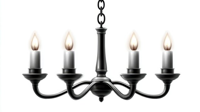 Chandel with three candles hanging decorative chandel featuring three candles suspended from the ceiling creating ambiance