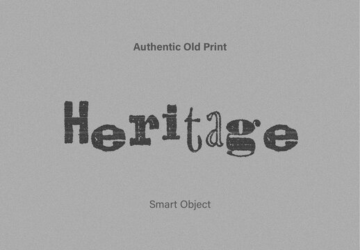Typewriter Distressed Ink Imprint Text Effect