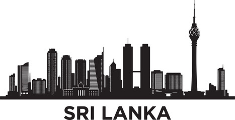 Obraz premium Modern cityscape of Sri Lanka with tall buildings and tower
