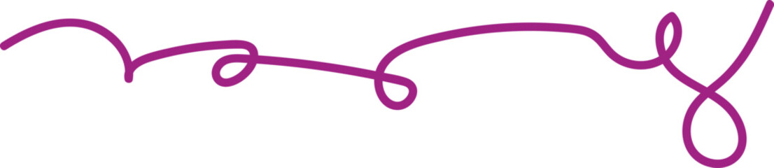 The image depicted features a strange, curved line in purple or magenta. The design perhaps conveys fluidity, as the line coils across the frame. The carefree style suggests creativity and spontaneity © Meshkat