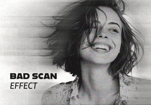 Bad Scan Effect Mockup