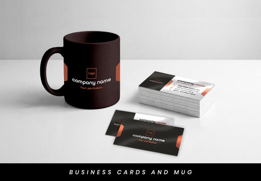 Corporate Branding Mug Business Card Stationery Mockup