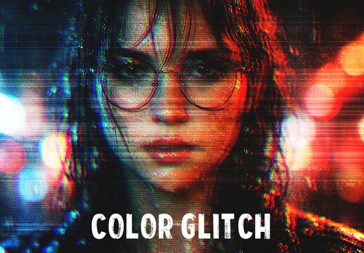Cyberpunk RGB Glitch Photo Effect