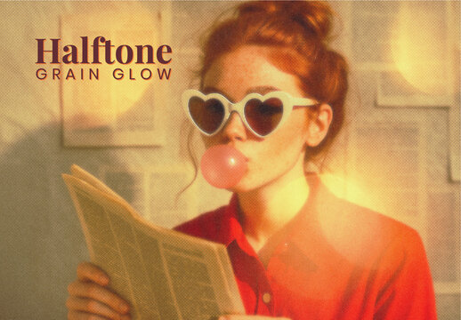 Retro Halftone Glow Photo Effect