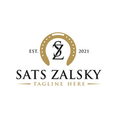 Horseshoe illustration logo with letter SZ