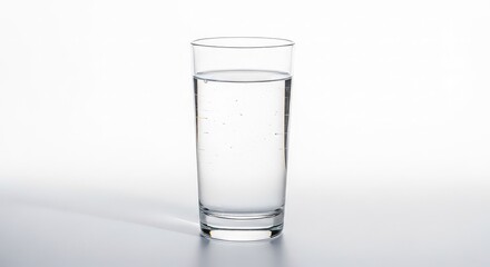 Clear glass of water on white background