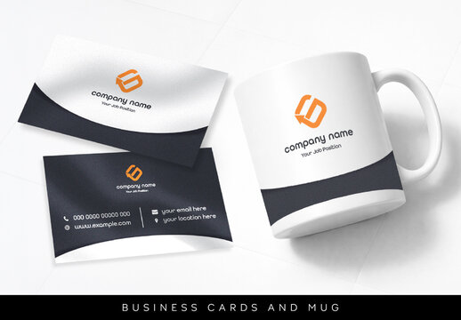 Modern Corporate Stationery Business Card And Mug Mockup