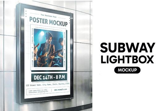 Subway Lightbox Advertisement Mockup