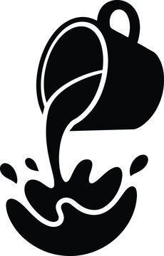 Blackteapotpouringliquidwithsplashisolatedontransparentbackground