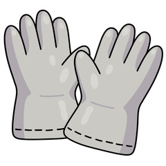 Obraz premium Cute Cleaning Gloves Cartoon Illustration