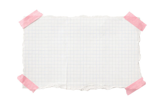 Torn grid paper with pink tape