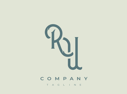 Elegant RY Company Logo Design Template on Light Background