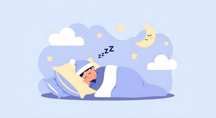 National Napping Day Holiday Template with Sleeping Character &ndash; Social Media Post and Banner Background