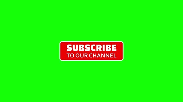 Subscribe button on green screen