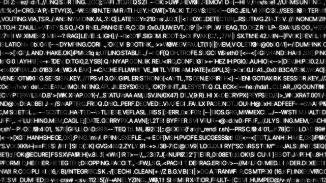 Abstract **White Computer Code** System Log Data Stream Background Loop 4K