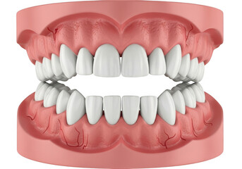 Fototapeta premium A set of open human mouth with white teeth