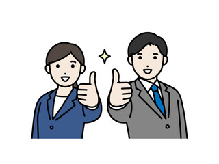 グッドサインをするビジネスパーソン