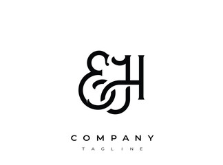Fototapeta premium Modern elegant company logo template with stylized monogram and text