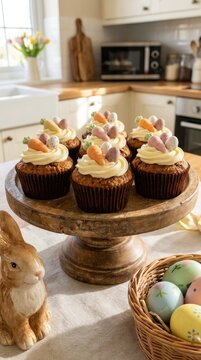 Juicy carrot muffins rubli cupcakes for delicious easter holiday dessert