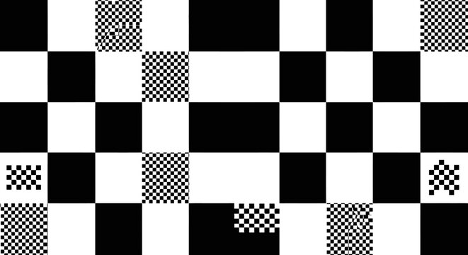 Checkerboard Pattern with Optical Illusion Effect
