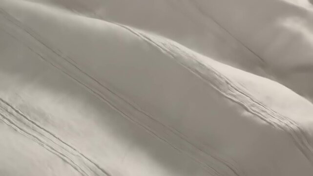 Close up of textured fabric with gentle curves and folds in neutral beige tones