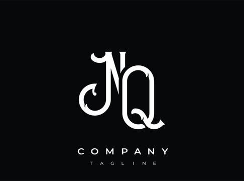 Monogram initial letter nq logo design for company branding