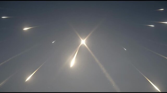 Shining stars and radiant light trails in a celestial scene, showcasing explosion, speed, movement, energy, and light